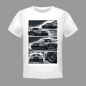 Egyedi nyomtatott Nissan skyline R32-Japán stílusú mangapaneles elrendezésben ábrázolva., Ruha & Divat, Férfi ruha, Póló, , MESKA