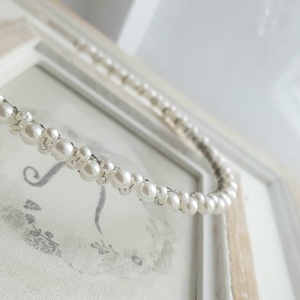 Menyasszonyi gyöngyös fejdísz, hajdísz, tiara, menyasszonyi, Esküvő, Hajdísz, Hajpánt, Mindenmás, MESKA