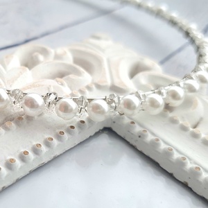 Menyasszonyi gyöngyös fejdísz , Esküvő, Hajdísz, Hajpánt, Mindenmás, MESKA