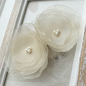 Organza virágos hajdísz, Esküvő, Hajdísz, Kontydísz & Hajdísz, Mindenmás, MESKA