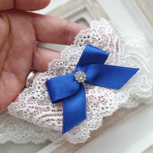 Valami kék  combfix MINDY - esküvő - kiegészítők - harisnyatartó & valami kék - Meska.hu