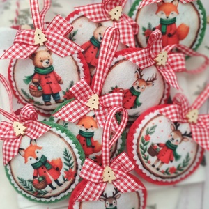 Bababarát karácsonyi filc díszek, erdei állatos - Meska.hu