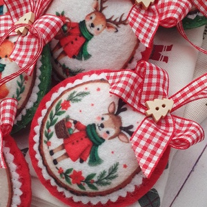 Bababarát karácsonyi filc díszek, erdei állatos - karácsony - karácsonyi lakásdekoráció - karácsonyfadíszek - Meska.hu