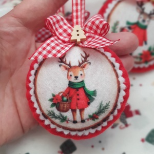 Bababarát karácsonyi filc díszek, erdei állatos - karácsony - karácsonyi lakásdekoráció - karácsonyfadíszek - Meska.hu