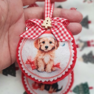 Bababarát karácsonyi filc díszek, kutyusok - Meska.hu