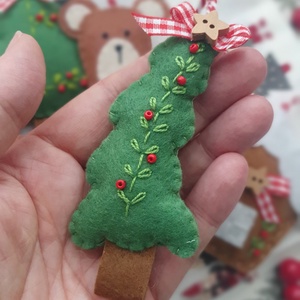 Bababarát karácsonyi filc díszek, erdei állatos - karácsony - karácsonyi lakásdekoráció - karácsonyfadíszek - Meska.hu
