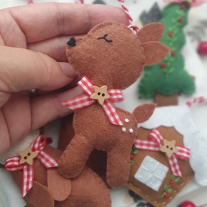 Bababarát karácsonyi filc díszek, erdei állatos - karácsony - karácsonyi lakásdekoráció - karácsonyfadíszek - Meska.hu
