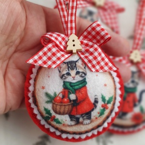 Bababarát karácsonyi filc díszek, cicák - Meska.hu