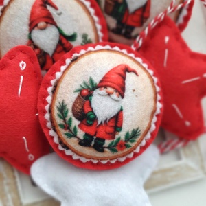 Bababarát karácsonyi filc díszek, manók és csillagok, Karácsony, Karácsonyi lakásdekoráció, Karácsonyfadíszek, Varrás, MESKA