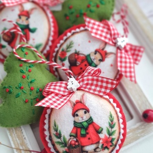 Bababarát karácsonyi filc díszek, cicák - Meska.hu