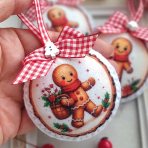 Bababarát karácsonyi filc díszek, mézis - karácsony - karácsonyi lakásdekoráció - karácsonyfadíszek - Meska.hu