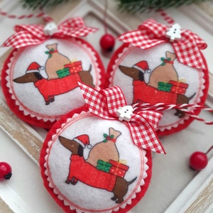 Bababarát karácsonyi filc díszek, karácsonyi tacsik - Meska.hu