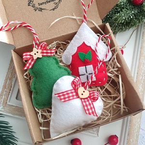 Bababarát karácsonyfadísz ajándékcsomag, kid box, óvónőnek, kollégának, pedagógusoknak, Karácsony, Karácsonyi lakásdekoráció, Karácsonyfadíszek, Varrás, MESKA