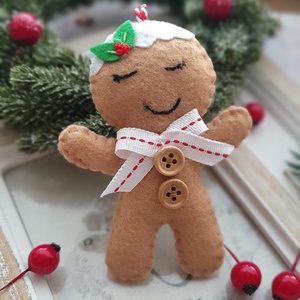 Karácsonyi mézi figura, filc, mézeskalács, - Meska.hu