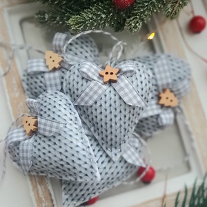 Bababarát karácsonyi filc szívek, kötött hatású filcszívek, Karácsony, Karácsonyi lakásdekoráció, Karácsonyfadíszek, Varrás, MESKA