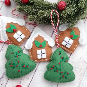 Bababarát karácsonyi filc házikók - Meska.hu