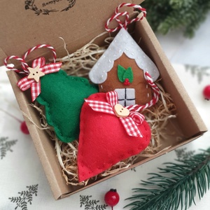 Bababarát karácsonyfadísz ajándékcsomag, kid box, óvónőnek, kollégának, pedagógusoknak, Karácsony, Karácsonyi lakásdekoráció, Karácsonyfadíszek, Varrás, MESKA