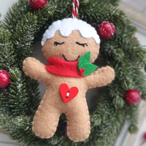 Karácsonyi mézi figura, filc, mézeskalács, - Meska.hu