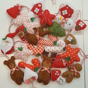 Bababarát karácsonyi filc díszek, Hóember, csillag, fenyőfa - Meska.hu