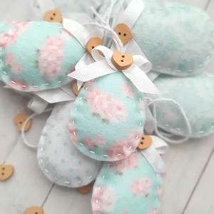 Masnis filc tojások, barkadísz, Ünnepi díszek, dekorációk, Húsvéti díszek és dekorációk, Húsvéti tojásfadíszek, Varrás, MESKA