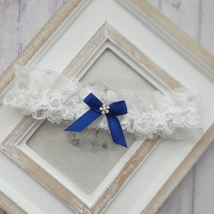 Valami kék  combfix ANNA, legényfogó, combcsipke, harisnyakötő, harisnyatartó, Esküvő, Kiegészítők, Harisnyatartó & Valami kék, Mindenmás, MESKA