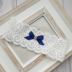 Valami kék  combfix AMBER, legényfogó, combcsipke, harisnyakötő, harisnyatartó, Esküvő, Kiegészítők, Harisnyatartó & Valami kék, Mindenmás, MESKA