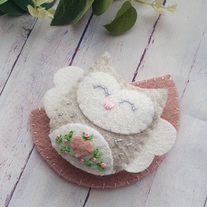 Zsebbarát filc bagoly, gyapjúfilc bagoly  - játék & sport - plüssállat & játékfigura - más figura - Meska.hu