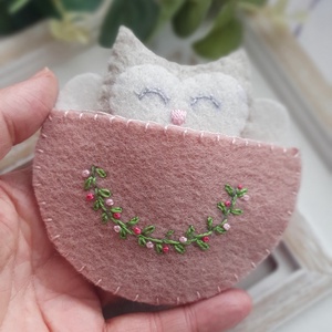 Zsebbarát filc bagoly, gyapjúfilc bagoly  - játék & sport - plüssállat & játékfigura - más figura - Meska.hu