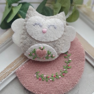 Zsebbarát filc bagoly, gyapjúfilc bagoly  - játék & sport - plüssállat & játékfigura - más figura - Meska.hu