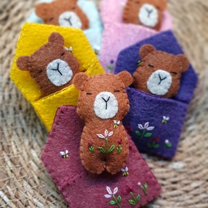 Zsebbarátok, hímzett gyapjúfilc capibara, kapibara - Meska.hu