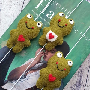 Békás gyapjúfilc gumis könyvjelző, ajándék, könyv - Meska.hu
