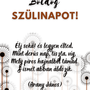 Születésnapi üdvözlőkártya - pitypang - otthon & életmód - papír, írószer - ajándékozás kellékei - ajándékkísérő - Meska.hu