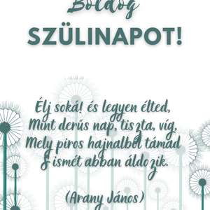 Születésnapi üdvözlőkártya - pitypang - otthon & életmód - papír, írószer - ajándékozás kellékei - ajándékkísérő - Meska.hu
