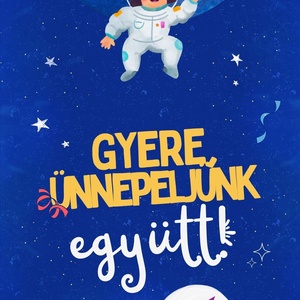 Születésnapi meghívó videó asztronauta - művészet - grafika & illusztráció - digitális - Meska.hu