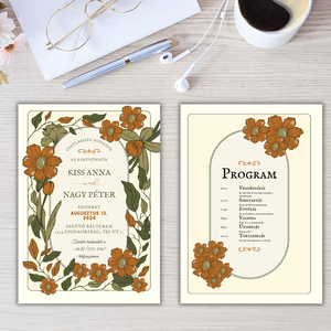 Egyedi, prémium esküvői meghívó, Esküvő, Meghívó & Kártya, Meghívó, Fotó, grafika, rajz, illusztráció, MESKA