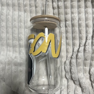 Negyedik szárny üvegpohár szívószállal - otthon & életmód - konyhafelszerelés, tálalás - tálalás - boros poharak, szettek - Meska.hu