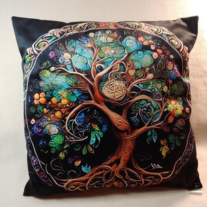 Életfa mintás pihe puha diszpárna, Otthon & Életmód, Dekoráció, Spiritualitás, Mandala, Varrás, MESKA