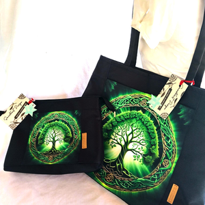Zöld életfa mintás shopper bag, Táska & Tok, Variálható táska, Varrás, MESKA