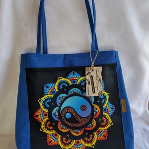  Kék Ying -Yang mintás shopper bag - táska & tok - variálható táska - Meska.hu