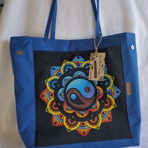  Kék Ying -Yang mintás shopper bag - táska & tok - variálható táska - Meska.hu