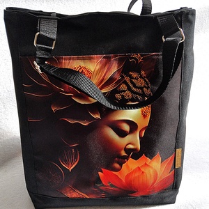  Shopper bag/Lótusz virág mintás, Táska & Tok, Variálható táska, Varrás, MESKA