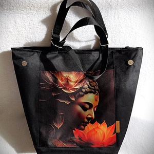  Shopper bag/Lótusz virág mintás - táska & tok - variálható táska - Meska.hu