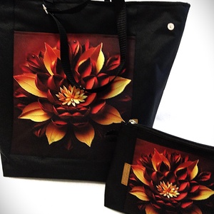 Bordó lótuszvirágos shopper bag, Táska & Tok, Variálható táska, Varrás, MESKA