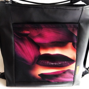 Vagány fekete csajos variálható ökobőr  shopper bag/hátizsák, Táska & Tok, Variálható táska, Varrás, MESKA