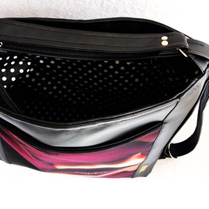 Vagány fekete csajos variálható ökobőr  shopper bag/hátizsák - táska & tok - variálható táska - Meska.hu