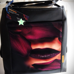 Vagány fekete csajos variálható ökobőr  shopper bag/hátizsák - táska & tok - variálható táska - Meska.hu