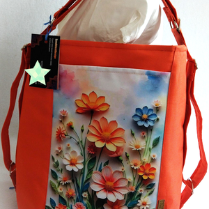 Vagány narancssárga csajos variálható  shopper bag/hátizsák - táska & tok - variálható táska - Meska.hu