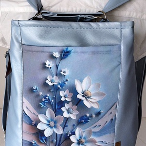 Vagány pasztell kék csajos variálható  shopper bag/hátizsák - táska & tok - variálható táska - Meska.hu