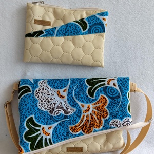 Samira Variálható Design Táska,steppelt gyöngyvászon/afrikai pamutvászon minta - táska & tok - variálható táska - Meska.hu