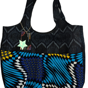 Tenger hullámai sok zsebes xxl shopper, Táska & Tok, Kézitáska & válltáska, Kézitáska, Varrás, MESKA